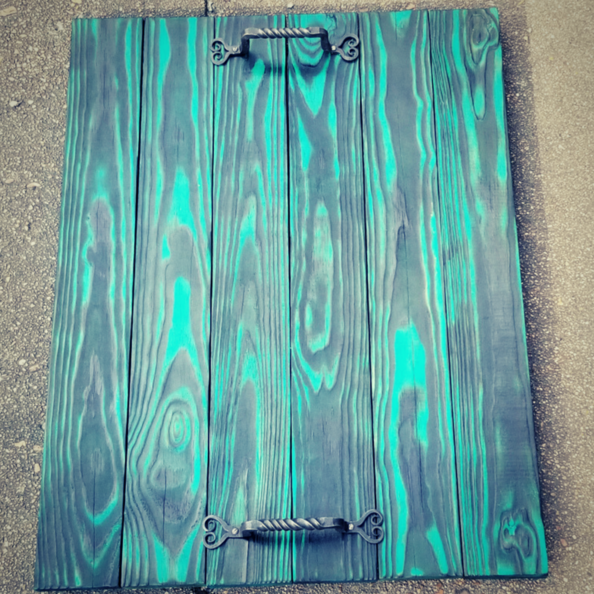 Turquoise Shou Sugi Ban Stovetop Cover - Burn & Dye Co